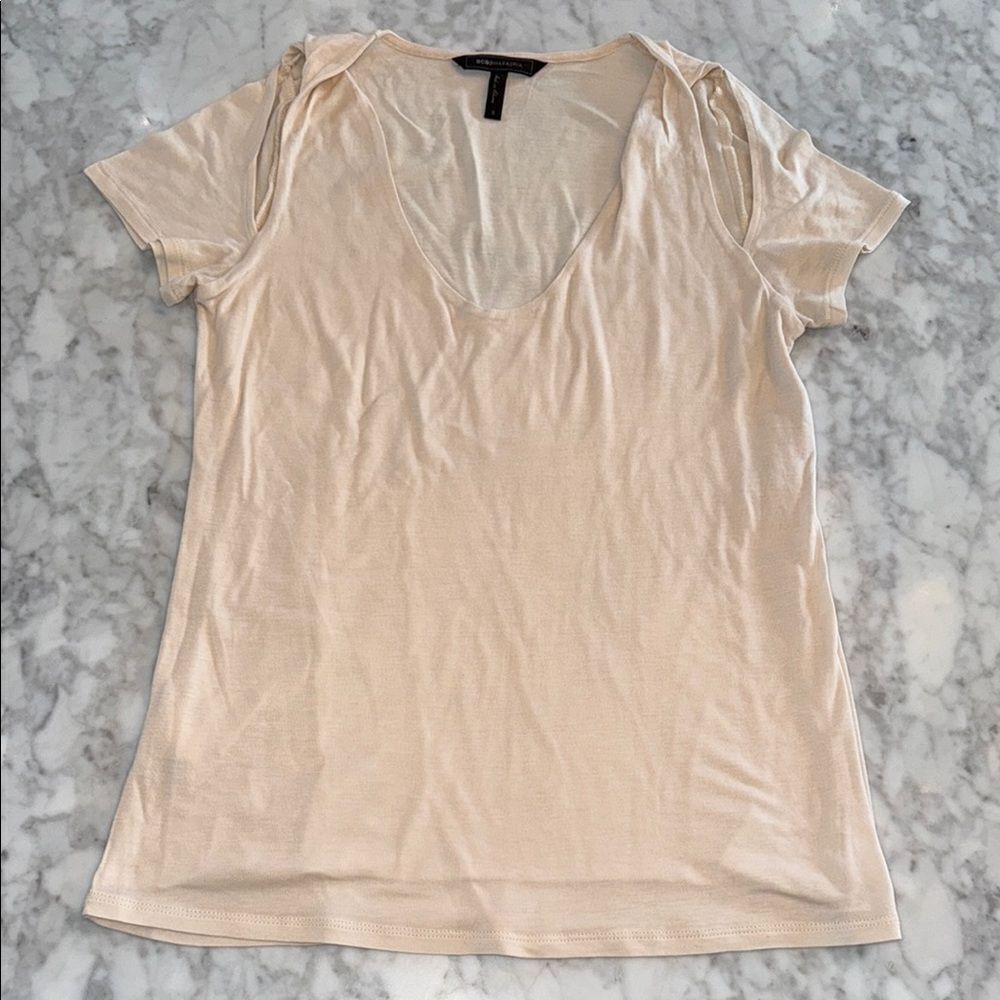 BCBG MAXAZRIA CREAM TOP S